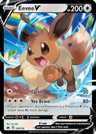 POKEMON TCG - Eevee V 108 SWSH Crown Zenith - Ultra Rare