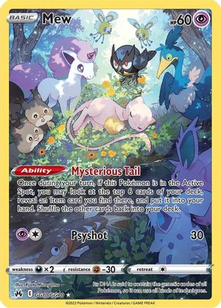 POKEMON TCG - Mew GG10/GG70 Crown Zenith Galarian Gallery - Ultra Rare