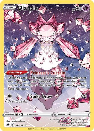 POKEMON TCG - Diancie GG13/GG70 Crown Zenith Galarian Gallery - Ultra Rare