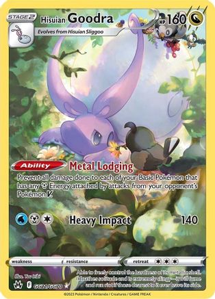 POKEMON TCG - Hisuian Goodra GG21/GG70 Crown Zenith Galarian Gallery - Ultra Rare