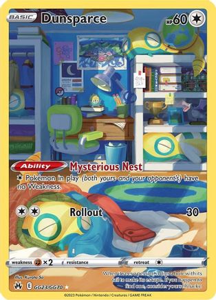 POKEMON TCG - Dunsparce GG23/GG70 Crown Zenith Galarian Gallery - Ultra Rare