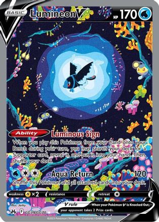 POKEMON TCG - Lumineon V GG39/GG70 Crown Zenith Galarian Gallery - Ultra Rare