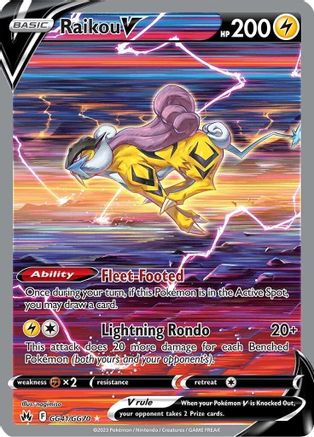 POKEMON TCG - Raikou V GG41/GG70 Crown Zenith Galarian Gallery - Ultra Rare
