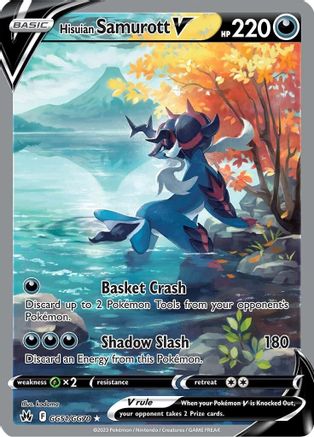 POKEMON TCG - Hisuian Samurott V GG51/GG70 Crown Zenith Galarian Gallery - Ultra Rare