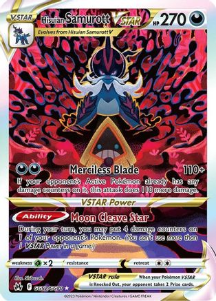 POKEMON TCG - Hisuian Samurott VSTAR GG52/GG70 Crown Zenith Galarian Gallery - Ultra Rare