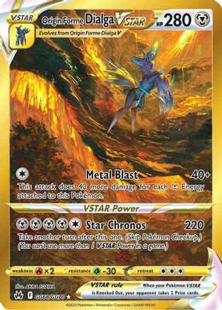 POKEMON TCG - Origin Forme Dialga VSTAR (Secret) GG68/GG70 Crown Zenith Galarian Gallery - Secret Rare