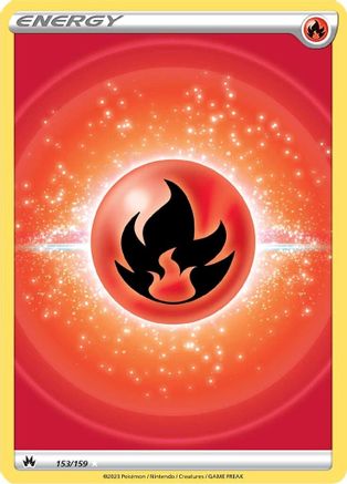 POKEMON TCG - Fire Energy (Texture Full Art) 153/159 Crown Zenith - Ultra Rare