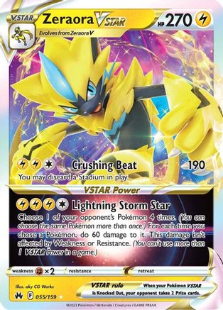 POKEMON TCG - Zeraora VSTAR 055 SWSH Crown Zenith - Ultra Rare