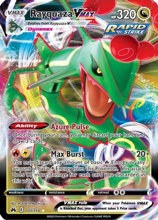 POKEMON TCG - Rayquaza VMAX (101) 101/159 Crown Zenith - Ultra Rare