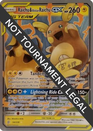 POKEMON TCG - Raichu & Alolan Raichu GX - 2019 (Haruki Miyamoto) 054 World Championship Decks - Ultra Rare