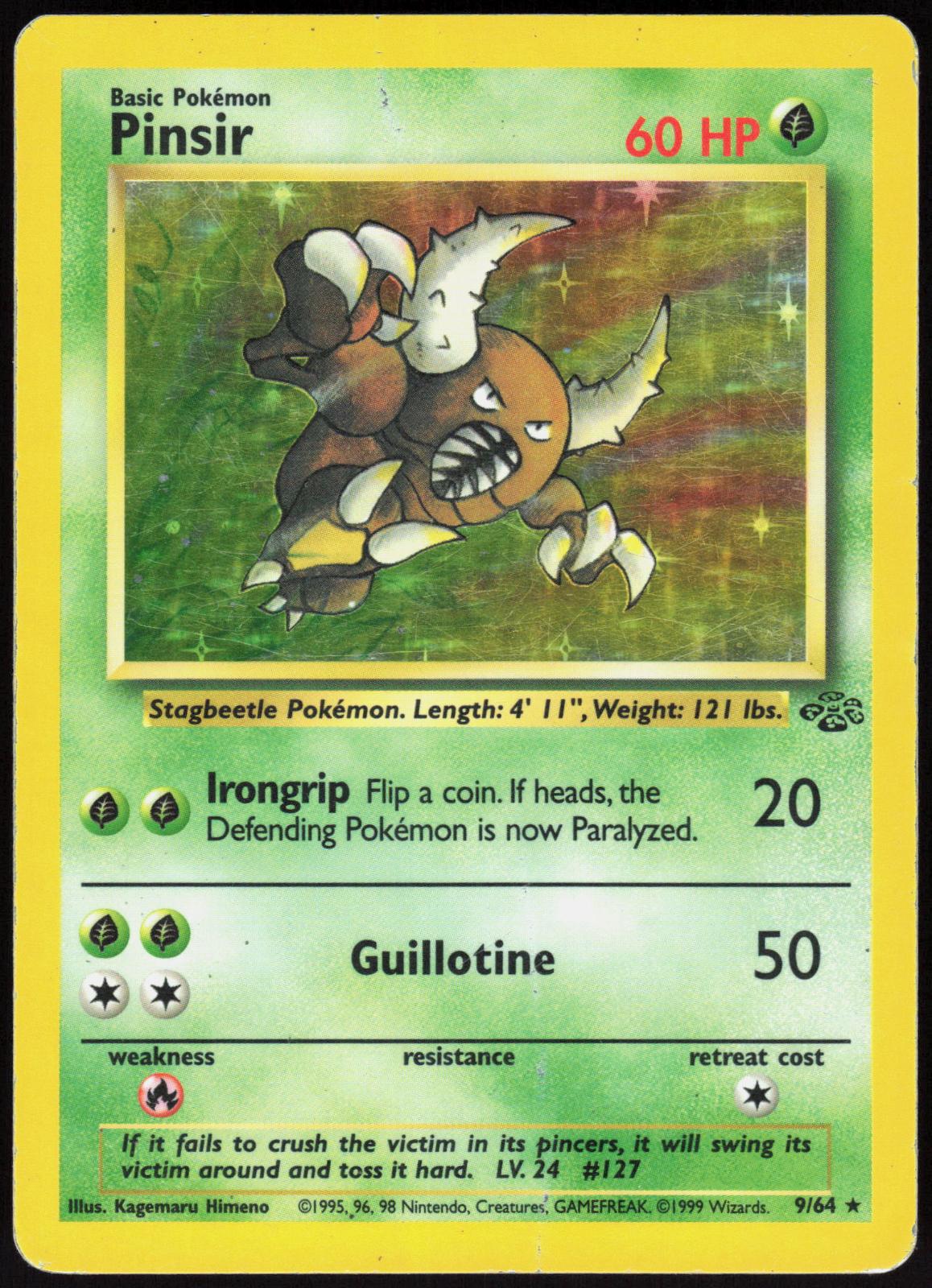 PINSIR 9/64 JUNGLE POKEMON RARE UNLIMITED HOLO HP