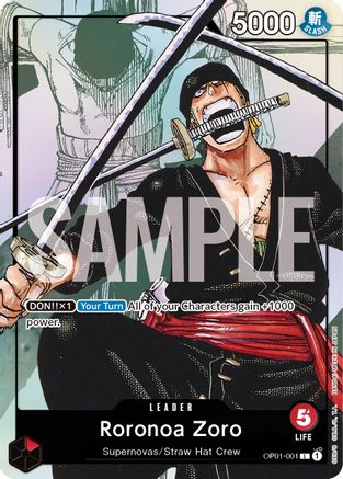 ONE PIECE TCG - Roronoa Zoro OP01-001 One Piece Promotion Cards - Promo