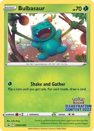 POKEMON TCG - Bulbasaur (Illustration Contest 2022) SWSH303 SWSH Sword & Shield Promo Cards - Promo