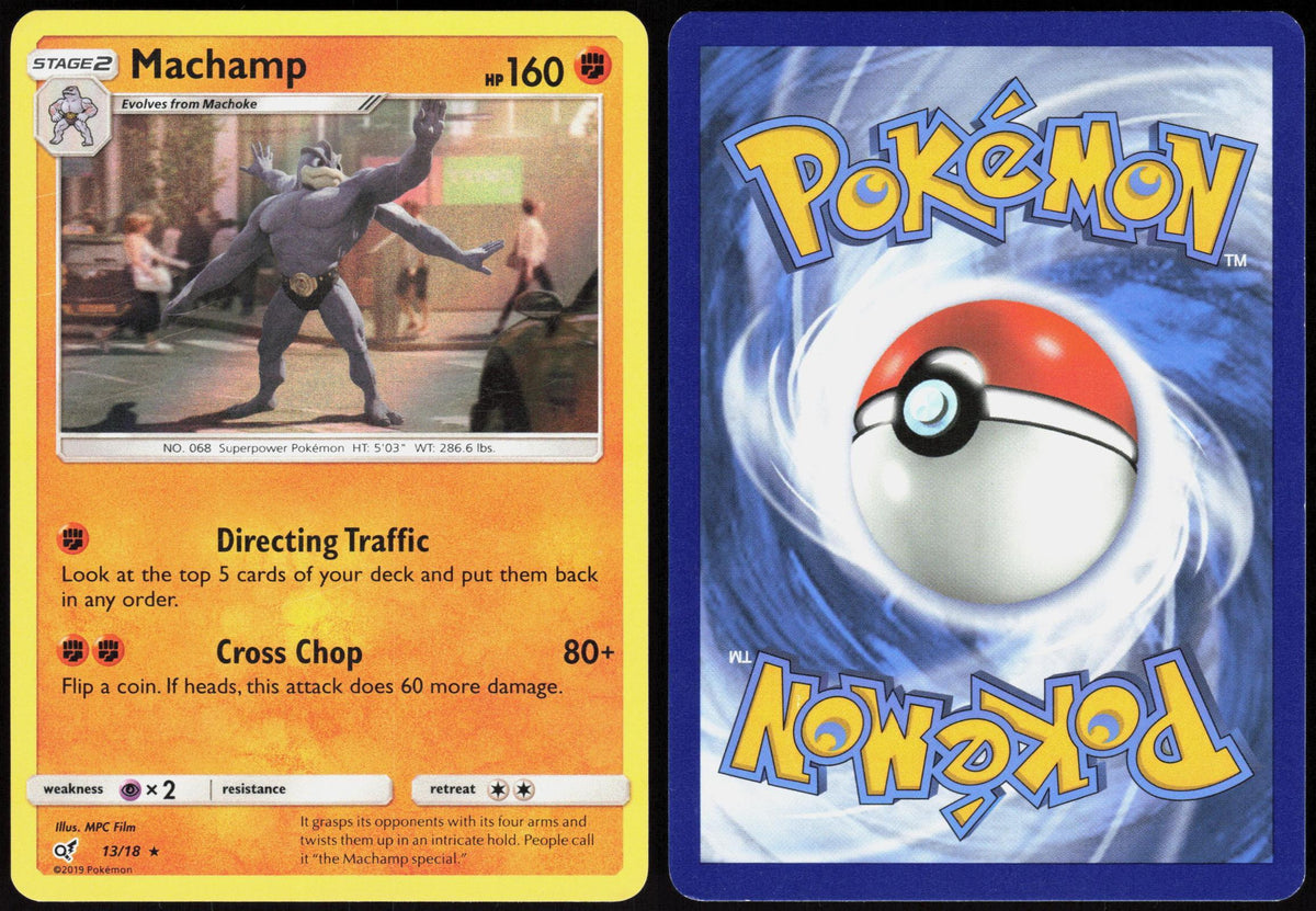 MACHAMP 13/18 DETECTIVE PIKACHU POKEMON RARE HOLO NM