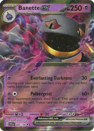 POKEMON TCG - Banette ex 088/198 SV01 Scarlet & Violet Base Set - Double Rare