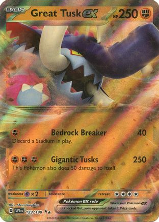 POKEMON TCG - Great Tusk ex 123/198 SV01 Scarlet & Violet Base Set - Double Rare