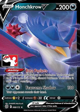 POKEMON TCG - Honchkrow V/172 Prize Pack Series Cards - Ultra Rare