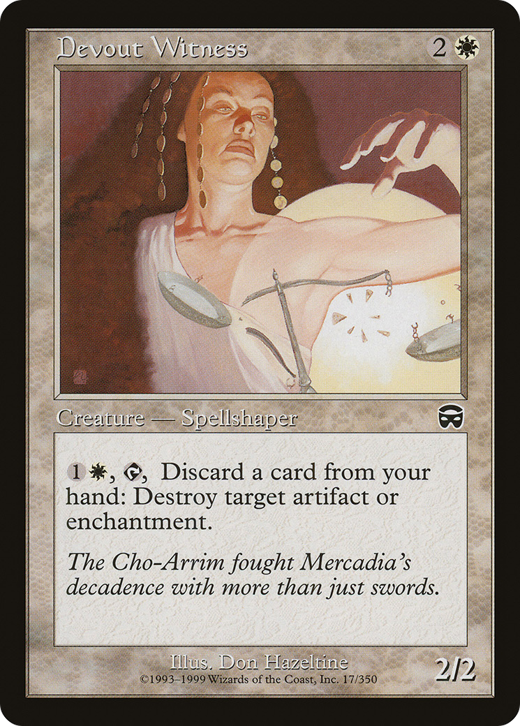 MAGIC: THE GATHERING  - Devout Witness (MMQ-017) - Mercadian Masques Foil