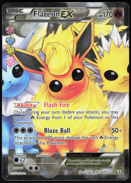 FLAREON EX RC28/RC32 GENERATIONS POKEMON ULTRA RARE LP