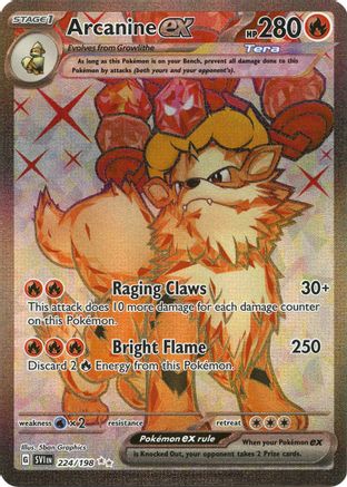 POKEMON TCG - Arcanine ex 224/198 SV01 Scarlet & Violet Base Set - Ultra Rare
