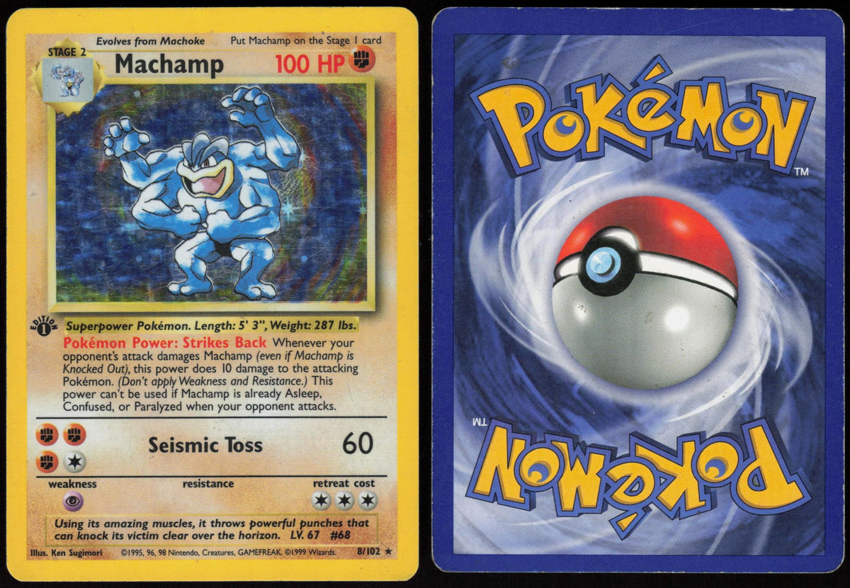 MACHAMP 8/102 DECK EXCLUSIVES POKEMON HOLO RARE 1ST EDITION HOLO MP
