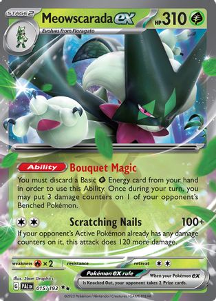 POKEMON TCG - Meowscarada ex 015/193 SV02 Paldea Evolved - Double Rare