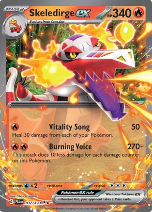 POKEMON TCG - Skeledirge ex 037/193 SV02 Paldea Evolved - Double Rare