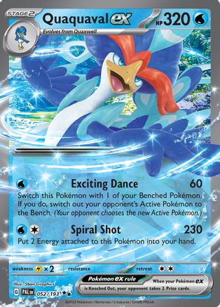 POKEMON TCG - Quaquaval ex 052/193 SV02 Paldea Evolved - Double Rare