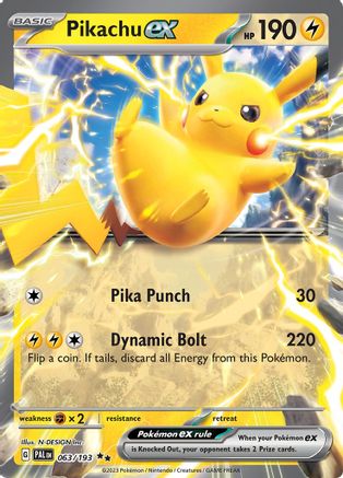 POKEMON TCG - Pikachu ex 063/193 SV02 Paldea Evolved - Double Rare