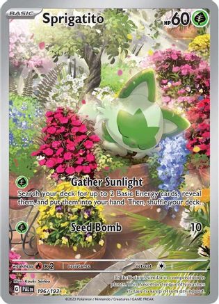POKEMON TCG - Sprigatito 196/193 SV02 Paldea Evolved - Illustration Rare