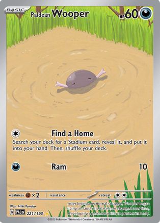 POKEMON TCG - Paldean Wooper 221/193 SV02 Paldea Evolved - Illustration Rare