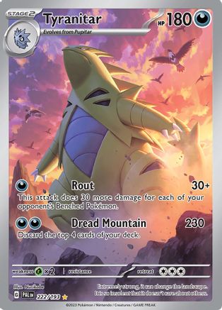 POKEMON TCG - Tyranitar 222/193 SV02 Paldea Evolved - Illustration Rare