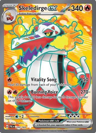 POKEMON TCG - Skeledirge ex 233/193 SV02 Paldea Evolved - Ultra Rare
