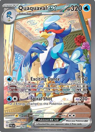 POKEMON TCG - Quaquaval ex 260/193 SV02 Paldea Evolved - Special Illustration Rare