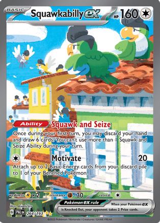 POKEMON TCG - Squawkabilly ex 264/193 SV02 Paldea Evolved - Special Illustration Rare