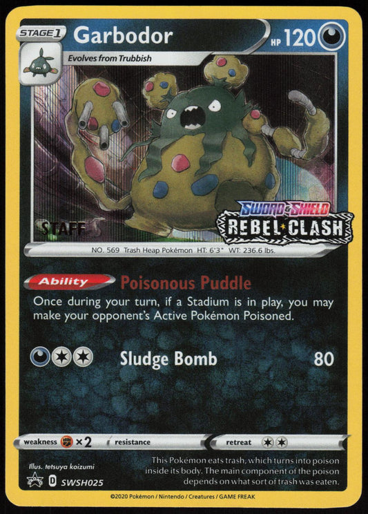 GARBODOR (PRERELEASE) [STAFF] SWSH025 SWORD & SHIELD PROMO POKEMON PROMO HOLO NM