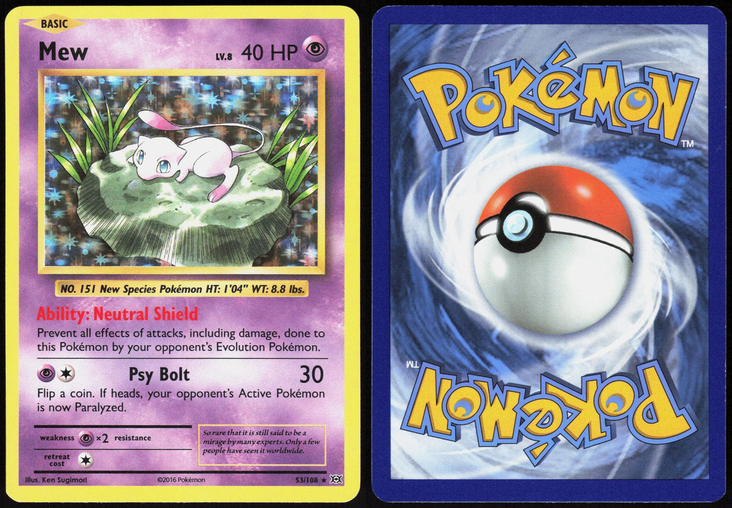 MEW 53/108 EVOLUTIONS POKEMON RARE HOLO LP