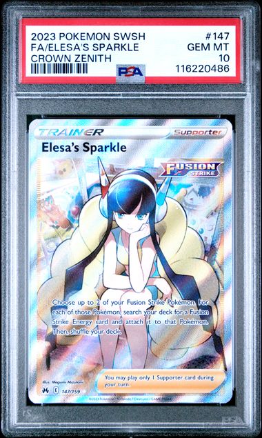 POKEMON TCG - ELESA'S SPARKLE 174/159 PSA 10 CROWN ZENITH FULL ART