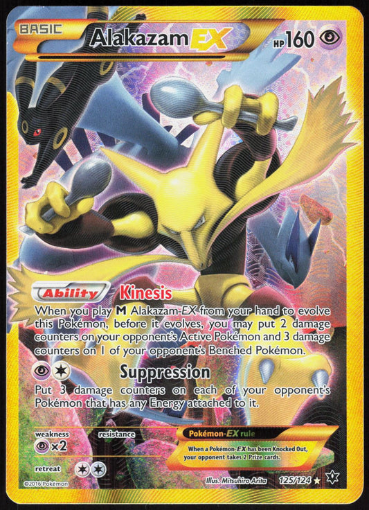 ALAKAZAM EX 125/124 FATES COLLIDE POKEMON SECRET RARE LP