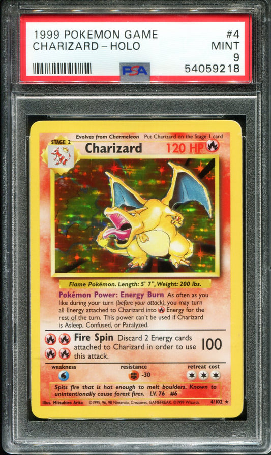 CHARIZARD HOLO 4/102 PSA 9 GAME POKEMON