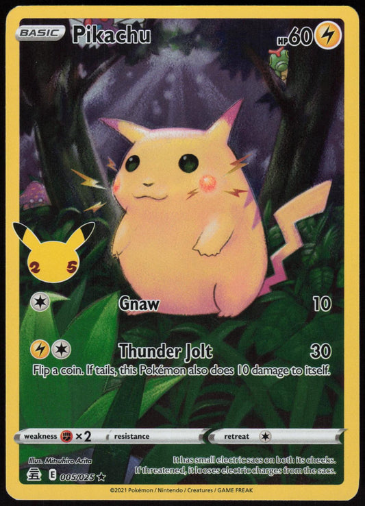 PIKACHU 005/025 CELEBRATIONS POKEMON RARE HOLO LP