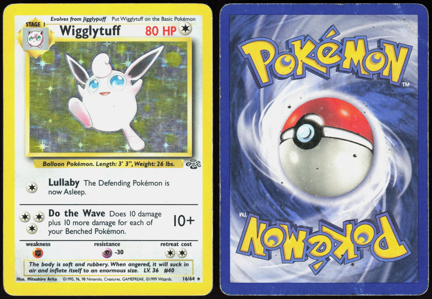 WIGGLYTUFF 16/64 JUNGLE POKEMON RARE UNLIMITED HOLO HP
