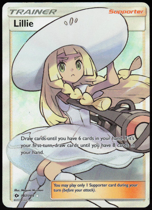 LILLIE (FULL ART) 147/149 SM BASE SET POKEMON ULTRA RARE HOLO LP