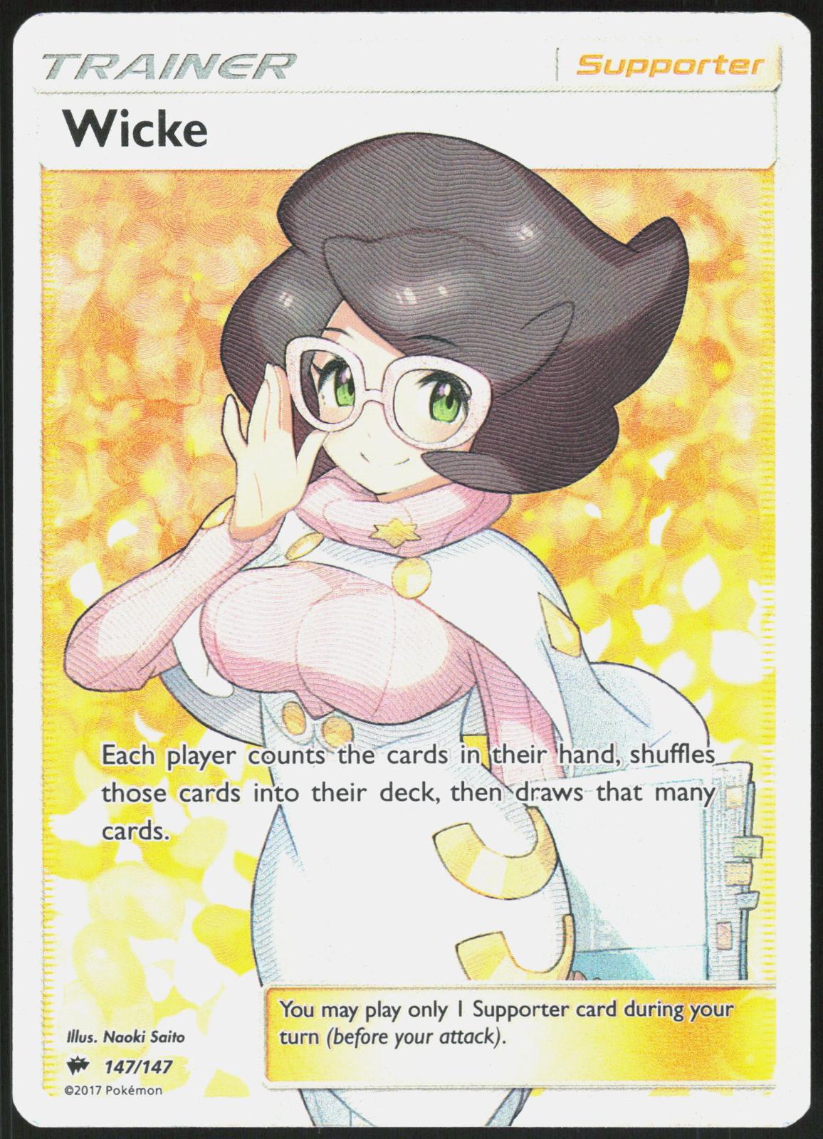 WICKE 147/147 BURNING SHADOWS POKEMON ULTRA RARE HOLO LP