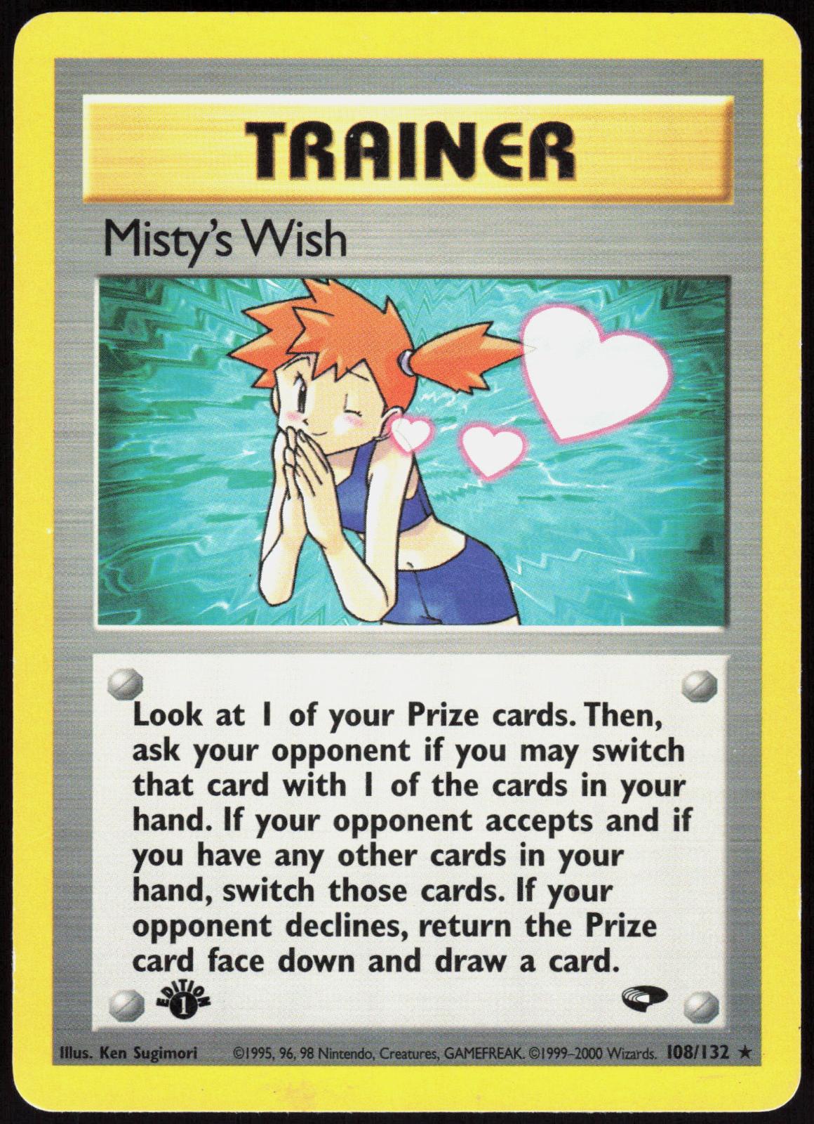 MISTY'S WISH 108/132 GYM CHALLENGE POKEMON RARE 1ST EDITION LP