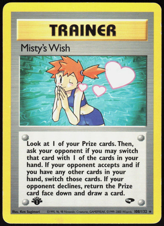 MISTY'S WISH 108/132 GYM CHALLENGE POKEMON RARE 1ST EDITION LP