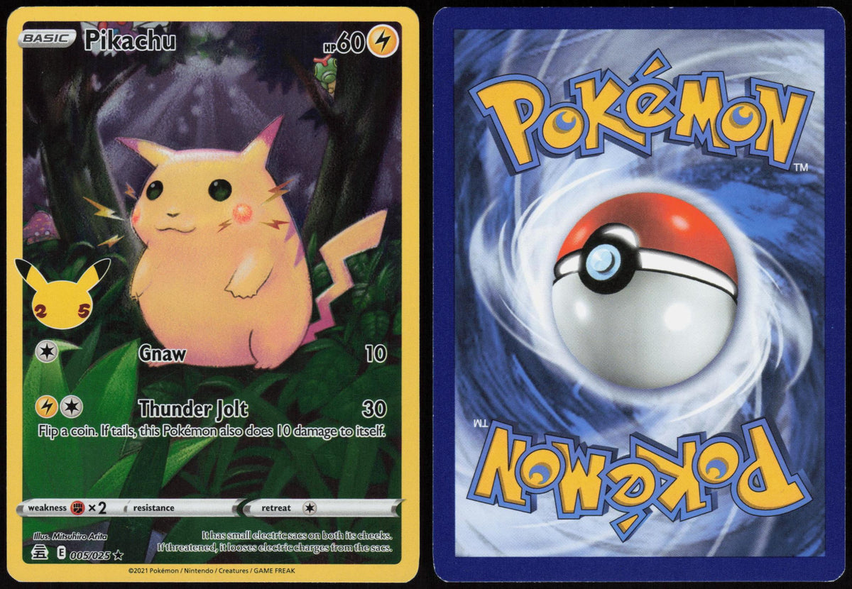 PIKACHU 005/025 CELEBRATIONS POKEMON RARE HOLO LP