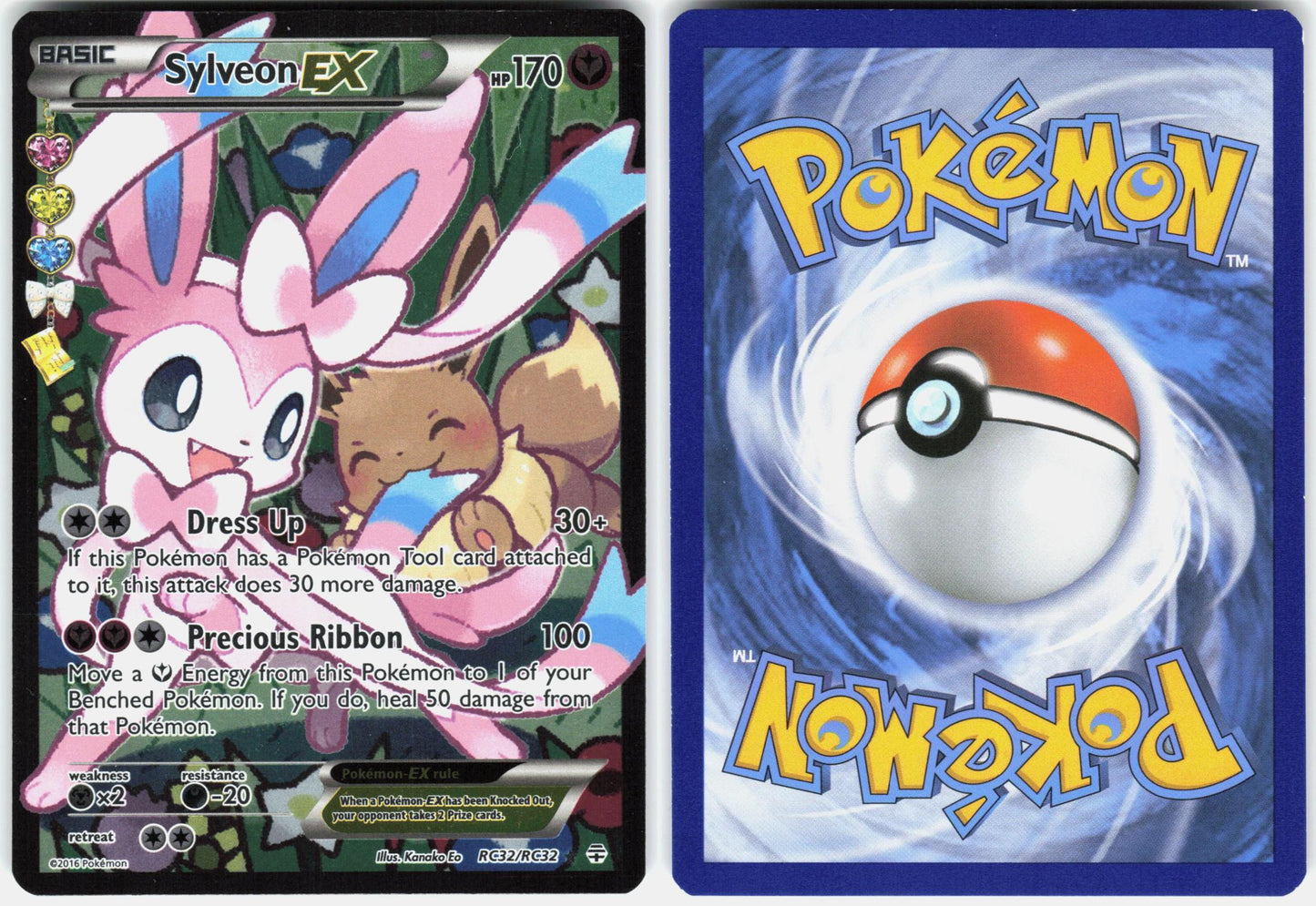 SYLVEON EX RC32/RC32 GENERATIONS POKEMON ULTRA RARE HOLO LP