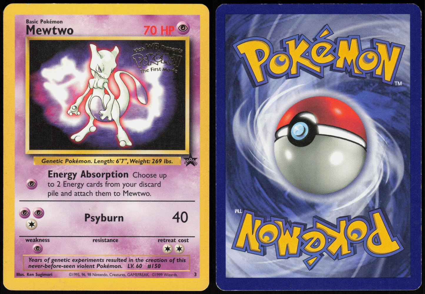 MEWTWO 3 WIZARDS BLACK STAR PROMOS POKEMON PROMO MP