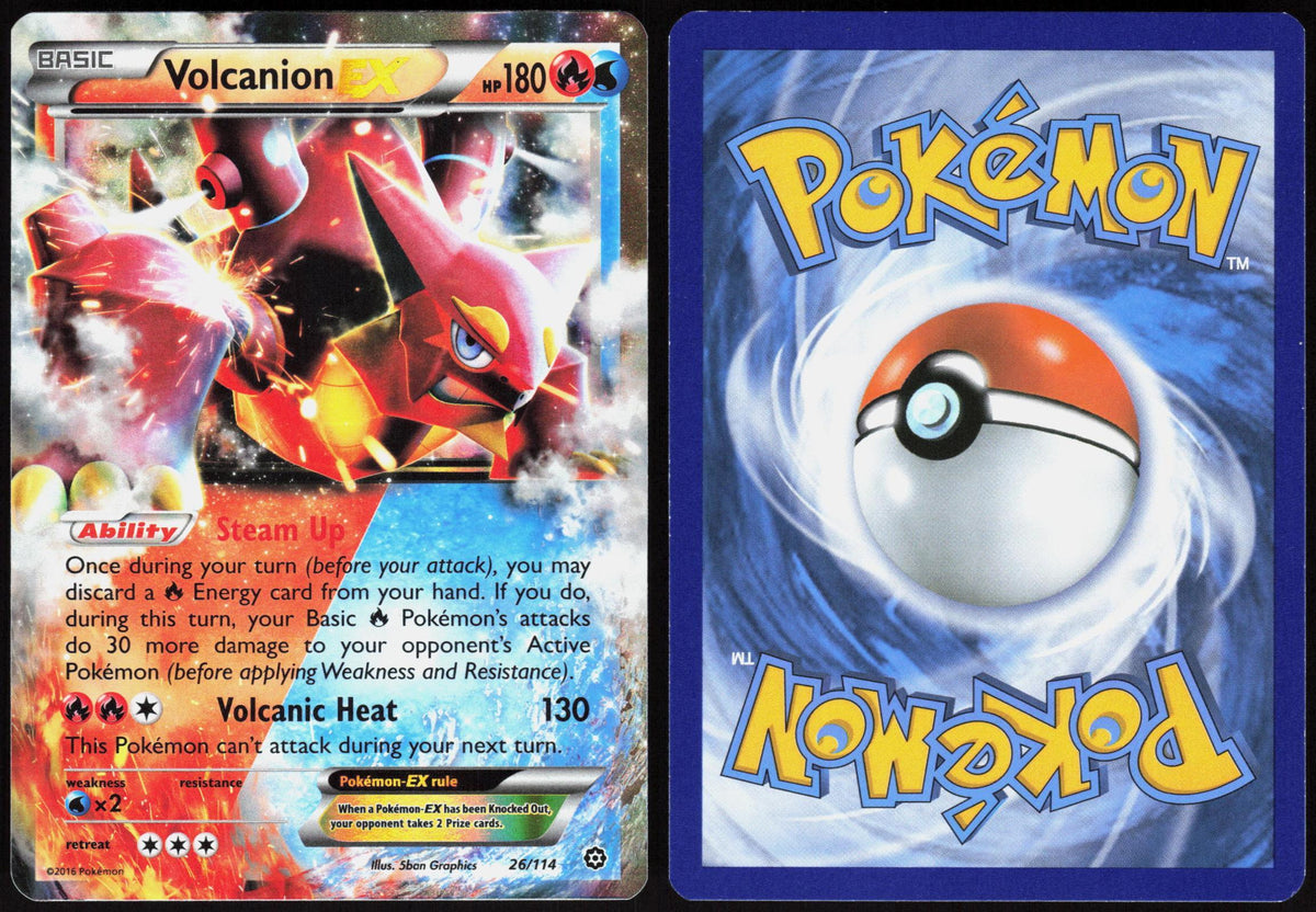 VOLCANION EX 26/114 STEAM SIEGE POKEMON ULTRA RARE HOLO NM